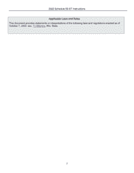 Instructions for Form IC-010 Schedule 5S-ET Entity-Level Tax Computation - Wisconsin, Page 7