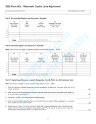 Form 6CL (IC-444) Wisconsin Capital Loss Adjustment - Sample - Wisconsin, Page 2