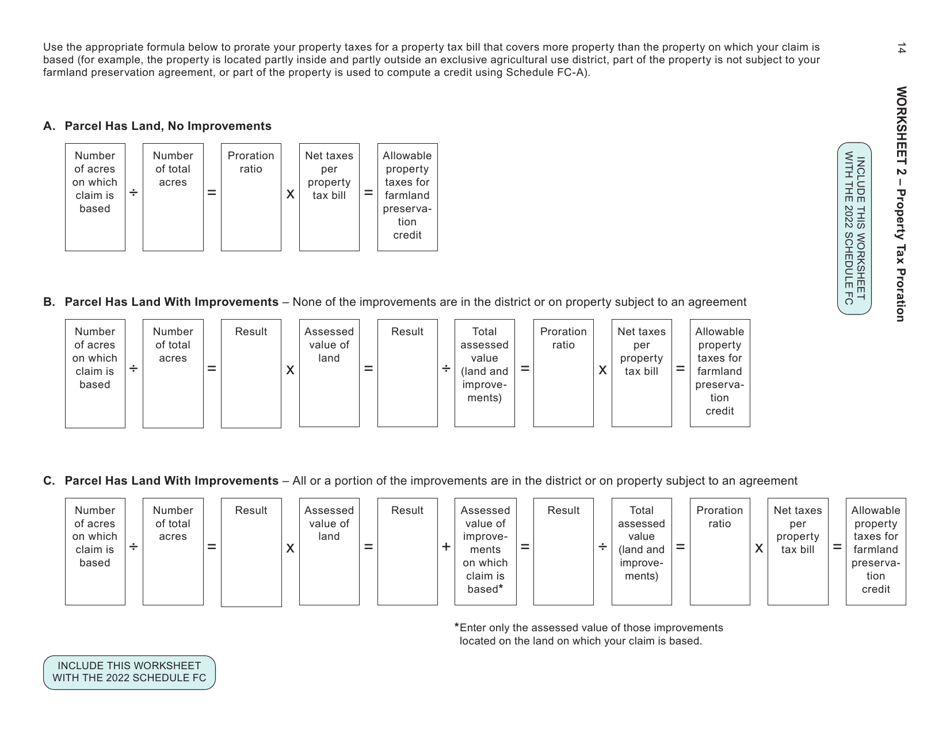 Instructions for Form I-025 Schedule FC Farmland Preservation Credit - Wisconsin, Page 14