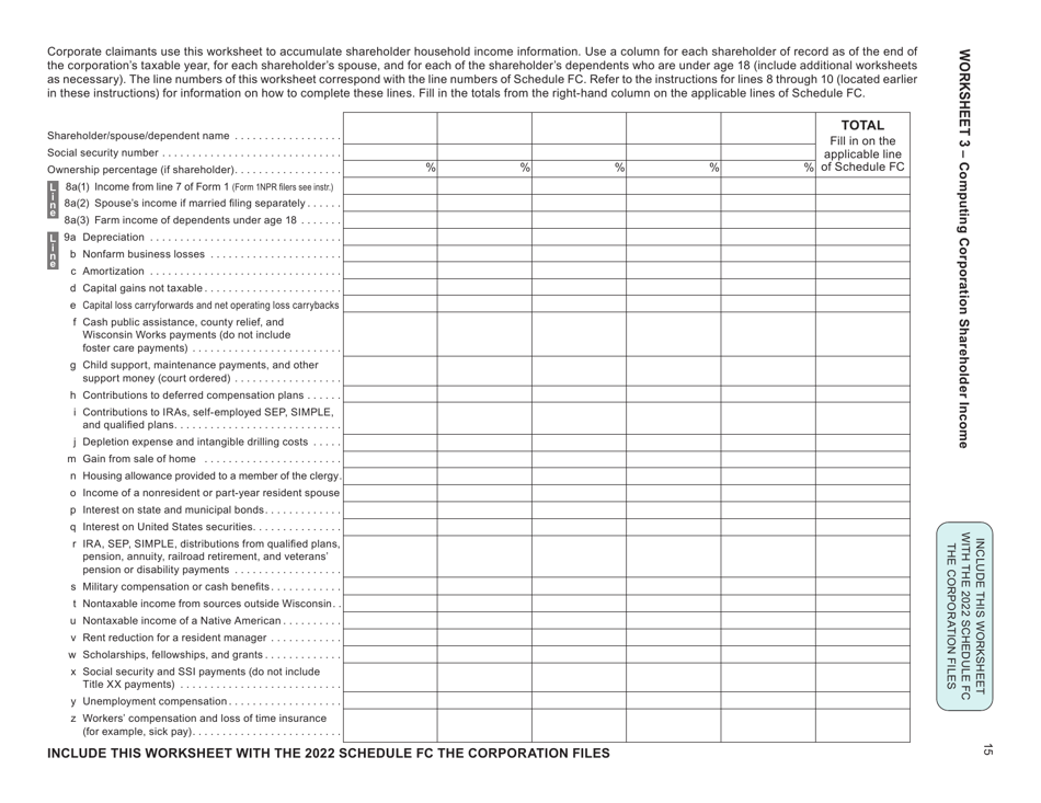 Instructions for Form I-025 Schedule FC Farmland Preservation Credit - Wisconsin, Page 15