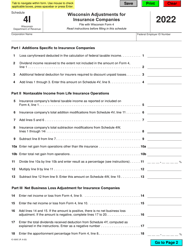 Form IC-020C Schedule 4I Wisconsin Adjustments for Insurance Companies - Wisconsin