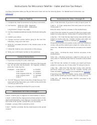 Form S-114 TELEFILE Instructions for Wisconsin Telefile - Sales and Use Tax Return - Wisconsin