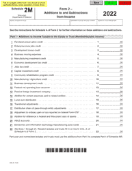 Document preview: Form 2 (I-035) Schedule 2M Additions to and Subtractions From Income - Wisconsin