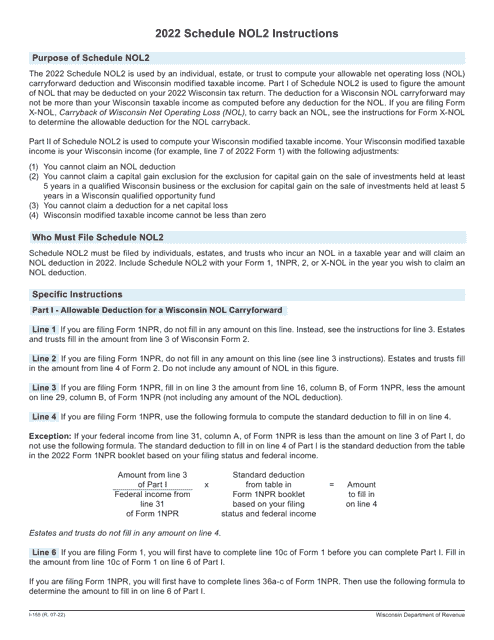 Form I-055 Schedule NOL2 2022 Printable Pdf