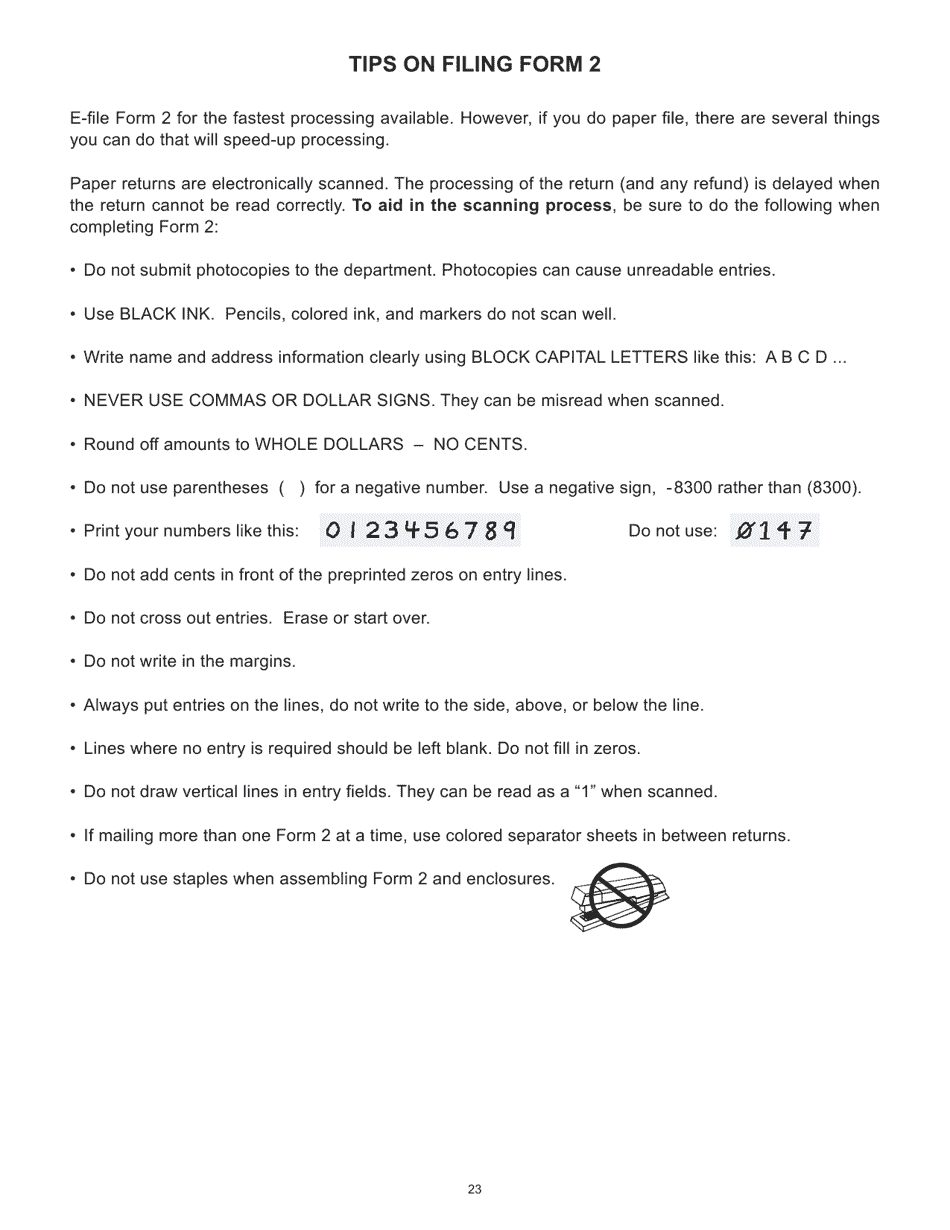 Instructions for Form 2, I-020, I-021 Schedule 2K-1 - Wisconsin, Page 23