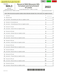 Document preview: Form I-056 Schedule NOL3 Record of Wisconsin Nol Carryback and Carryforward of Losses - Wisconsin