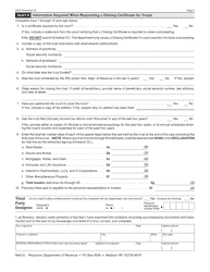 Form I-030 Schedule CC Request for a Closing Certificate for Fiduciaries - Wisconsin, Page 2