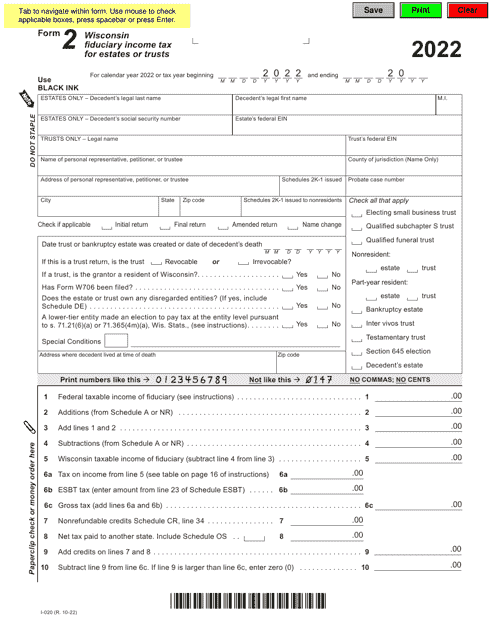 Form 2 (I-020) 2022 Printable Pdf