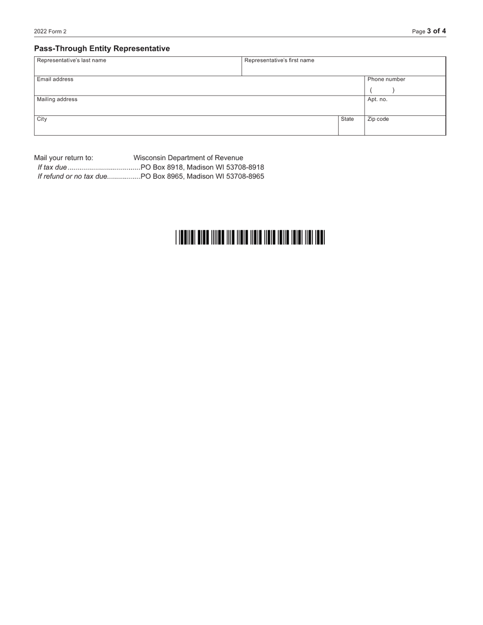 Form 2 (I-020) Wisconsin Fiduciary Income Tax for Estates and Trusts - Wisconsin, Page 3
