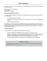 Instructions for Form PW-2, IC-005 Wisconsin Nonresident Partner, Member, Shareholder, or Beneficiary Pass-Through Withholding Exemption Affidavit - Wisconsin, Page 7