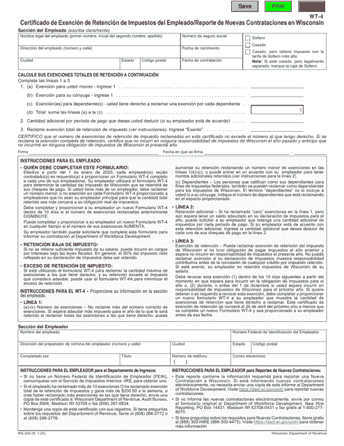 Formulario WT-4 (WS-204)  Printable Pdf