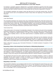 Instructions for Form WT-12, W-012LRR Nonresident Entertainer&#039;s Lower Rate Request - Wisconsin