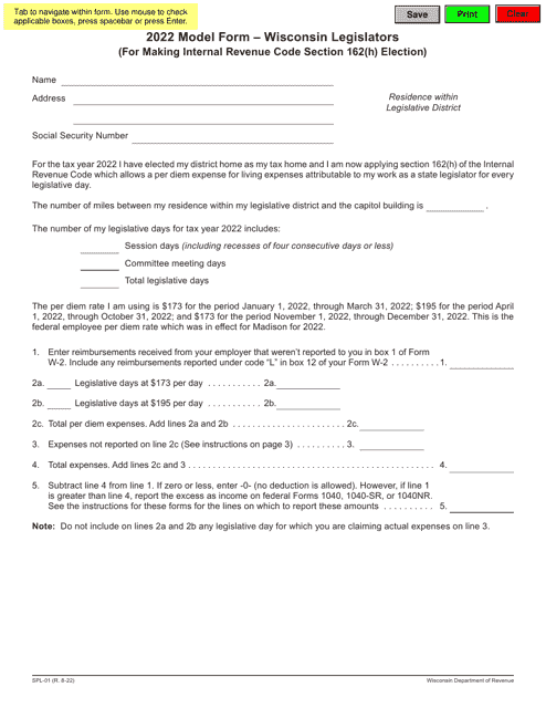 Form SPL-01 2022 Printable Pdf