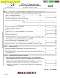 Form I-092 Schedule CS College Savings Accounts (Edvest and Tomorrow&#039;s Scholar) - Wisconsin