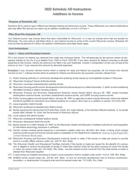 Document preview: Instructions for Form I-0101 Schedule AD Additions to Income - Wisconsin