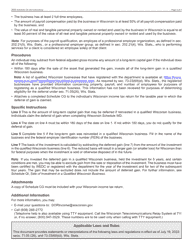 Form I-071 Schedule CG Income Tax Deferral of Long-Term Capital Gain - Wisconsin, Page 2