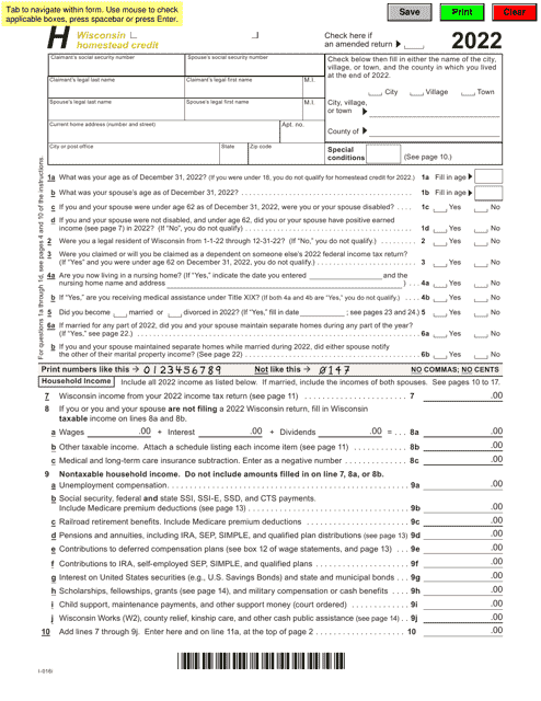 Form I-016I Schedule H 2022 Printable Pdf
