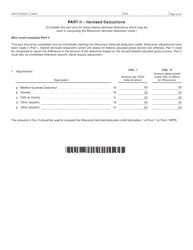 Form I-028 Schedule I Adjustments to Convert Federal Adjusted Gross Income and Itemized Deductions to the Amounts Allowable for Wisconsin - Wisconsin, Page 2