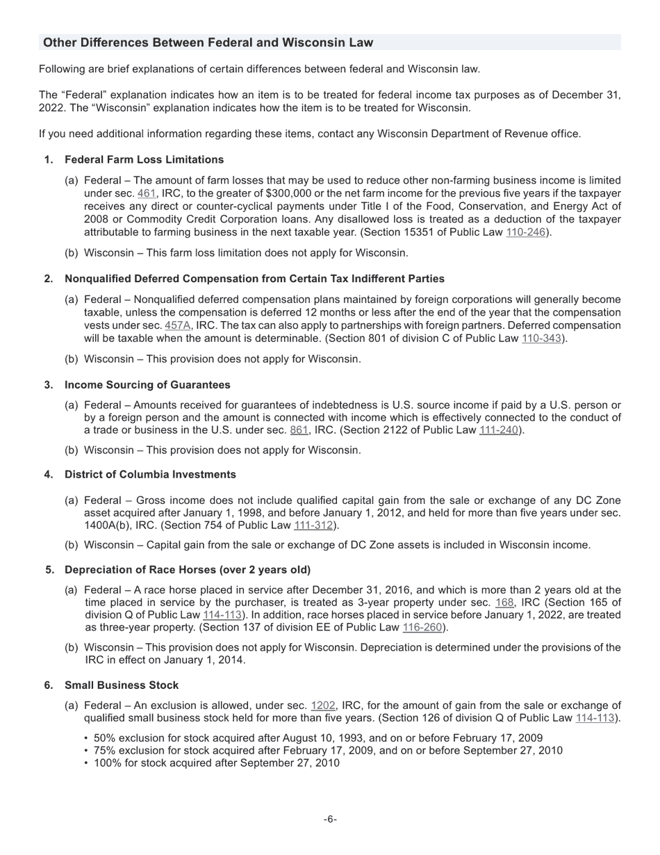 Instructions for Form I-028 Schedule I Adjustments to Convert Federal Adjusted Gross Income and Itemized Deductions to the Amounts Allowable for Wisconsin - Wisconsin, Page 6