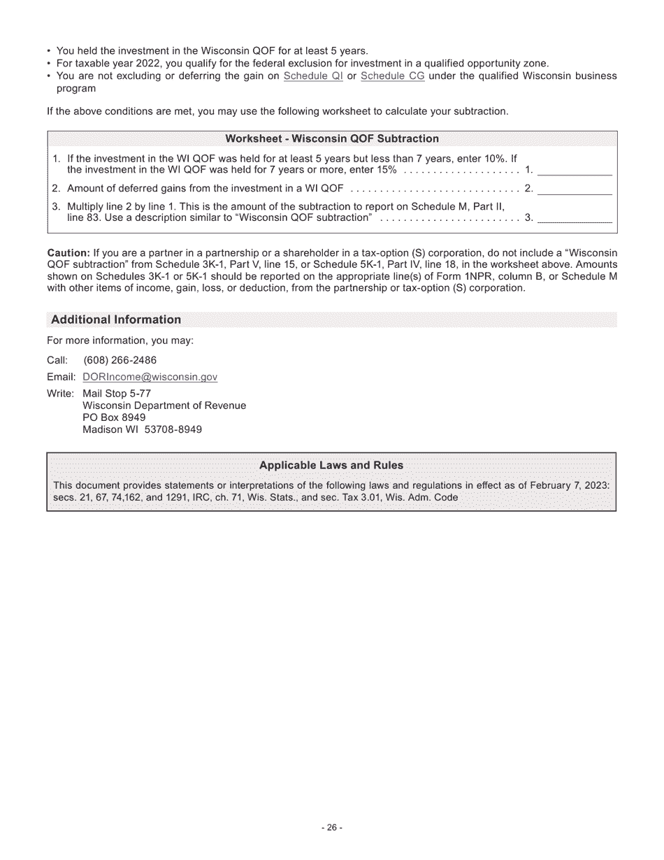 Instructions for Form I-053I Schedule M Additions to and Subtractions From Income - Wisconsin, Page 27