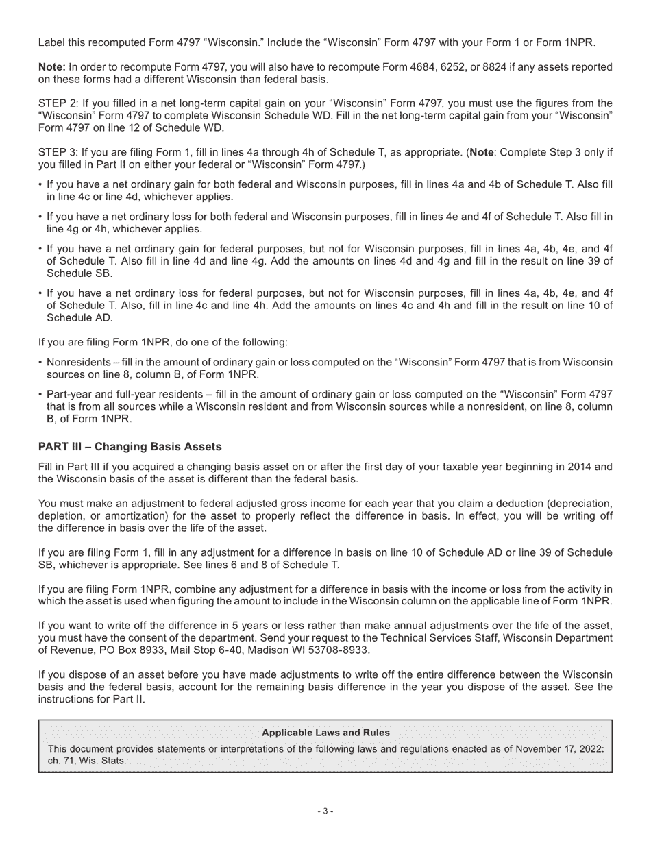 Instructions for Form I-019 Schedule T Transitional Adjustments - Wisconsin, Page 3