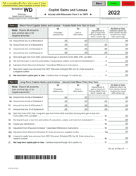 Document preview: Form I-070I Schedule WD Capital Gains and Losses - Wisconsin