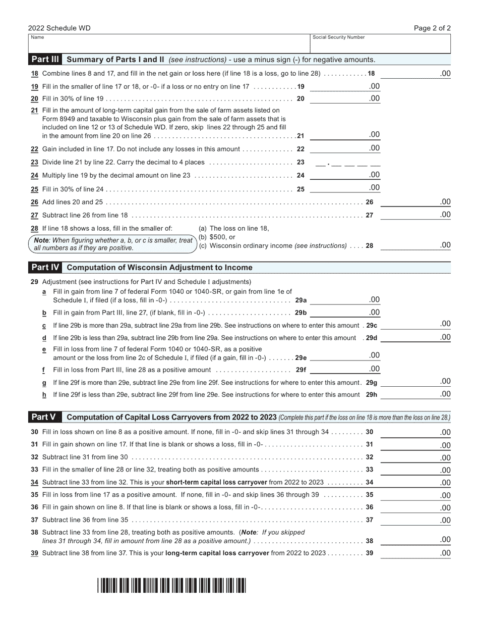 Form I070I Schedule WD 2022 Fill Out, Sign Online and Download