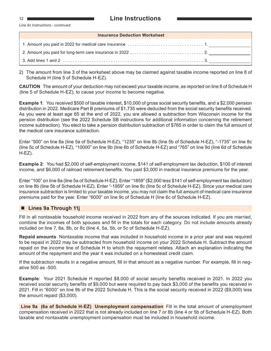 Download Instructions for Form I016I, I015I Schedule H, HEZ PDF