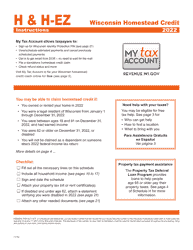 Instructions for Form I-016I, I-015I Schedule H, H-EZ - Wisconsin