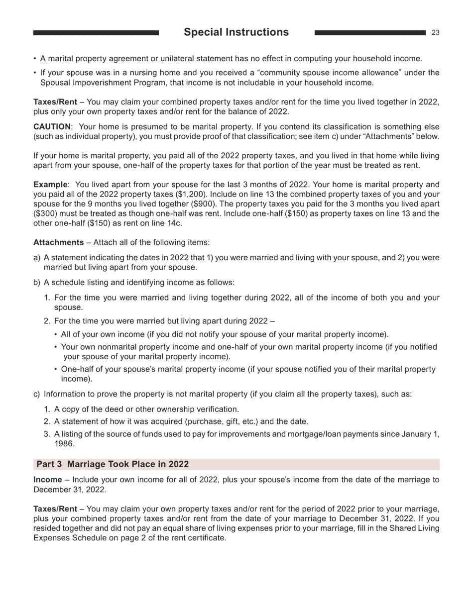 Instructions for Form I-016I, I-015I Schedule H, H-EZ - Wisconsin, Page 23