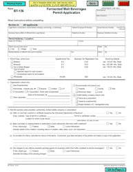 Document preview: Form BT-136 Fermented Malt Beverages Permit Application - Wisconsin