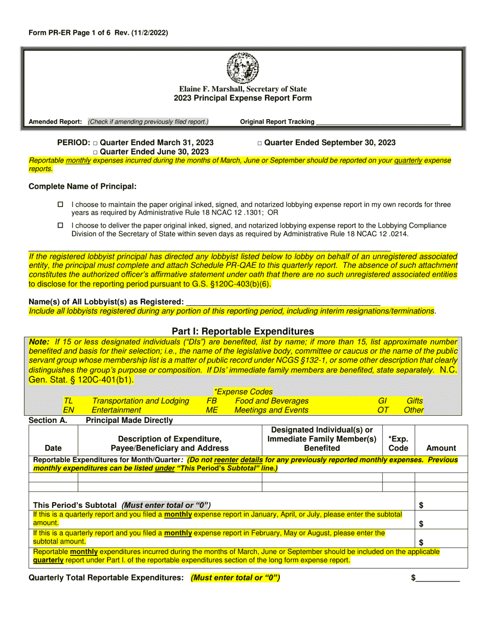Form PRER 2023 Fill Out, Sign Online and Download Printable PDF