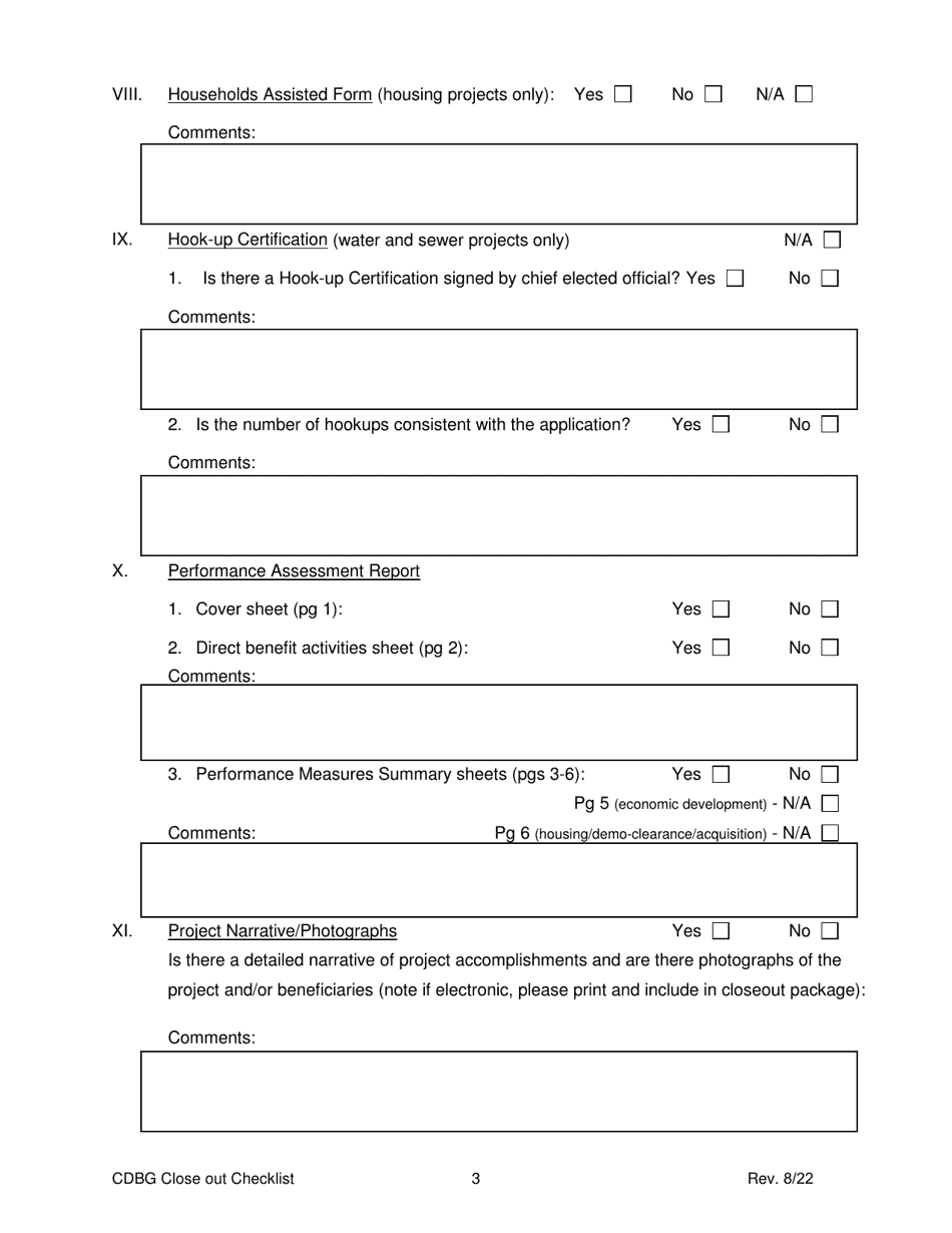 Cdbg Close out Check List Fill Out Sign Online and Download PDF Cdbg Close out Check List Fill Out Sign Online and Download PDF
