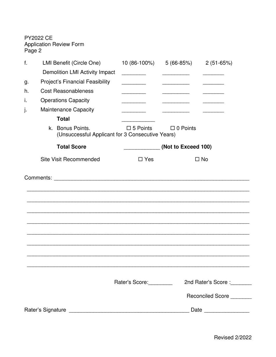 Alabama Cdbg Program Rating Form - Community Enhancement - Alabama, Page 2
