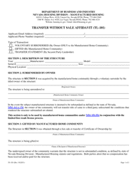 Form TL-101 Transfer Without Sale Affidavit - Nevada, Page 4