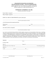 Form TL-104 Power of Attorney - Nevada, Page 2