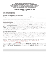 Form TL-106 Affidavit of Entitlement (Tl-106) - Nevada (English/Spanish), Page 3