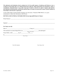 Form TL-103 Title Correction Affidavit - Nevada, Page 4