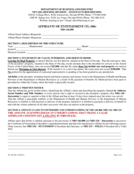 Form TL-106 Affidavit of Entitlement - Nevada, Page 3
