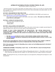 Form TL-107 Affidavit of Dismantling - Nevada