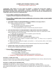 Form C-600 Complaint Instructions - Nevada