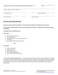 Form WDVA1045 Request for Release and/or Discussion of Veterans Records and Issues - Wisconsin, Page 2