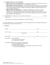 Form WDVA4044 Authorization for Disclosure of Health Information (Preadmission) - Wisconsin, Page 2