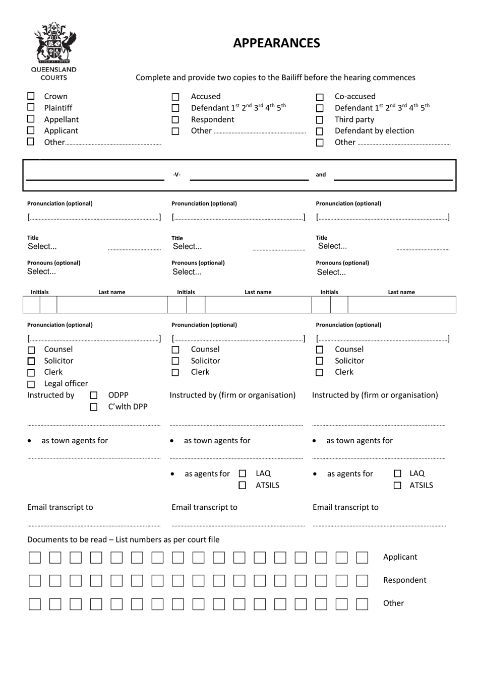 Queensland Australia Appearances - Fill Out, Sign Online and Download