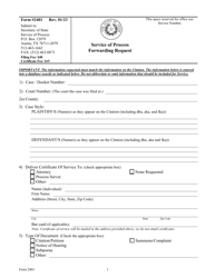 Form 2401 Service of Process Forwarding Request - Texas, Page 3