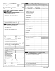 Document preview: Form GR-1065 Schedule K-1 Partner's Share of Income, Exclusions, Deductions, Credits and Tax Paid - City of Grand Rapids, Michigan, 2022