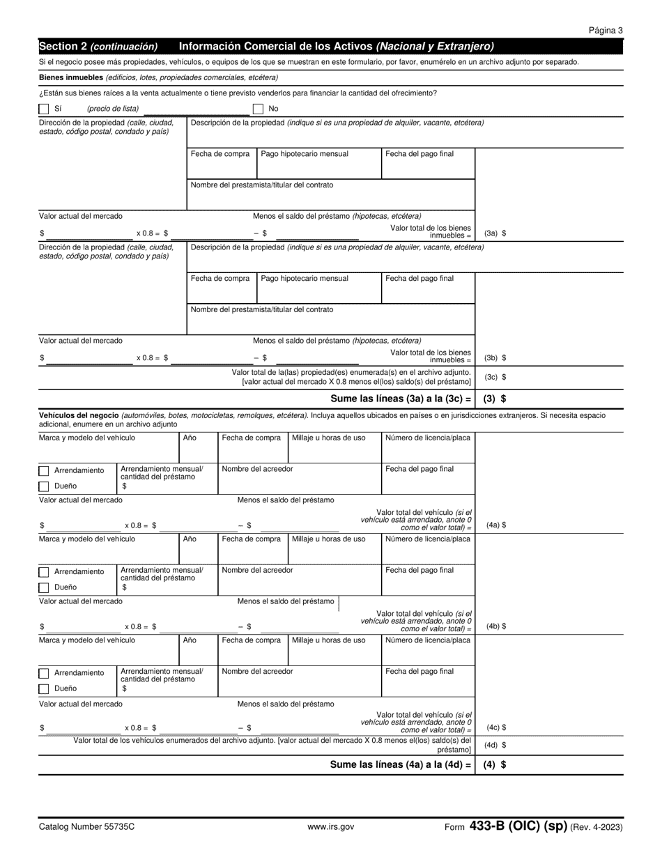 IRS Formulario 433-B (OIC) Download Fillable PDF Or Fill Online ...