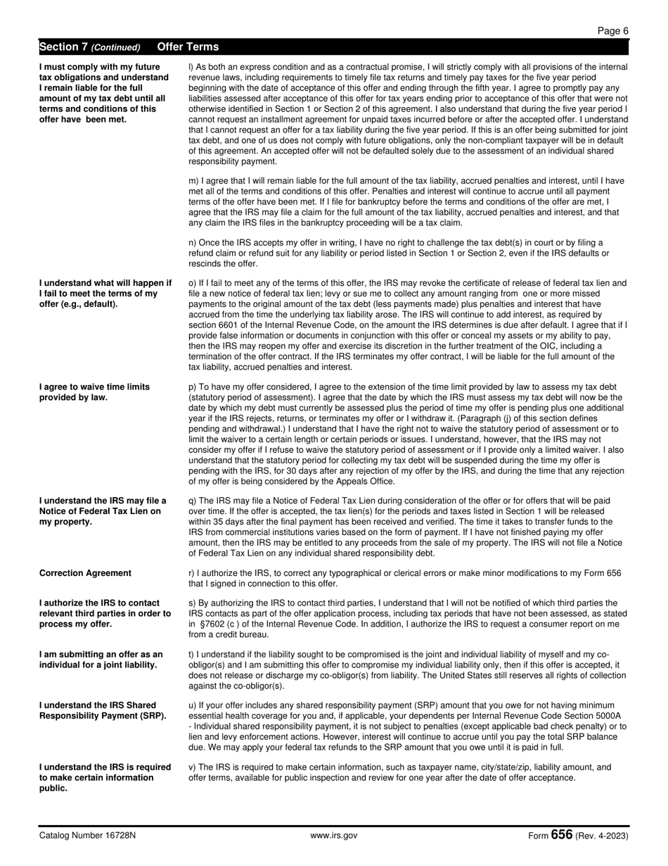 IRS Form 656 Offer in Compromise, Page 7