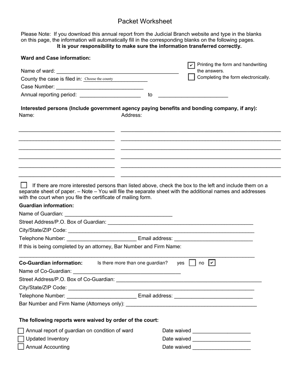 Form CC16:2.33 Annual Packet a - Guardianship Annual Reporting Forms - Nebraska, Page 2