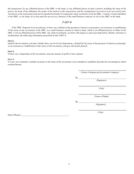 Form N-17D-1 (SEC Form 1839) Report Filed by Small Business Investment Company (Sbic) Registered Under the Investment Companyact of 1940 and an Affiliated Bank, With Respect to Investments by the Sbic and the Bank, Submitted Pursuant to Paragraph (D)(3) of Rule 17d-1, Page 2